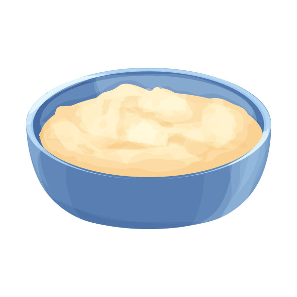 燕麦粥碗，盘子在卡通风格孤立在白色背景。什锦麦片，健康早餐。。矢量图图片下载