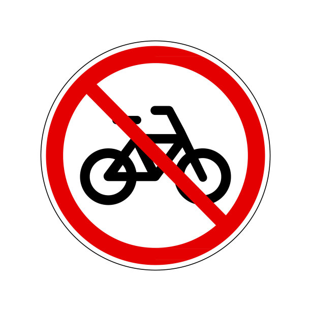红色自行车禁止向量符号图片下载
