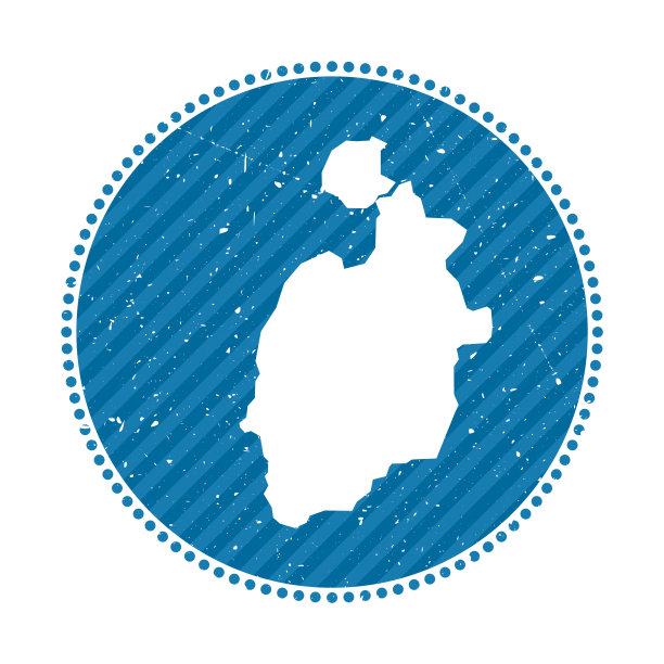 岛德普罗维登西亚条纹复古旅行贴纸。图片下载