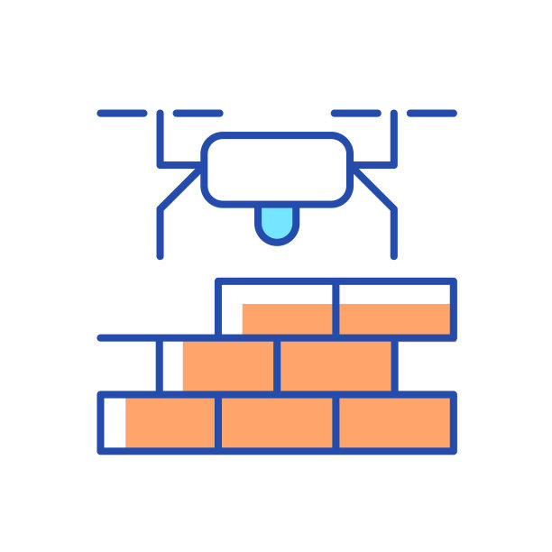 无人机建设RGB彩色图标图片下载