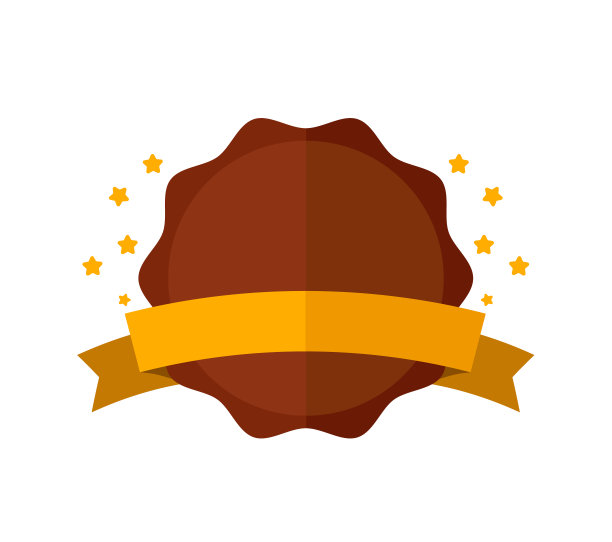 颜色矢量贴纸与可爱的棕色圆形模具和丝带与文本的地方。为笔记本，剪贴簿或计划者手绘徽章字符。平面孤立图解图片下载