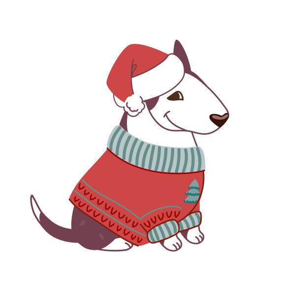 斗牛梗的圣诞装扮图片下载