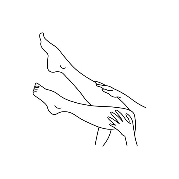 向量女性的腿。行风格。孤立在白色背景上。设置水疗沙龙，环保化妆品。图片下载