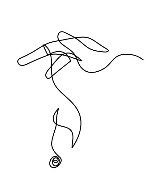 在白色的背景上用手画出带有标记的线条图片下载