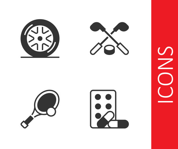 用哑铃，汽车，车轮，网球来设置兴奋剂图片下载