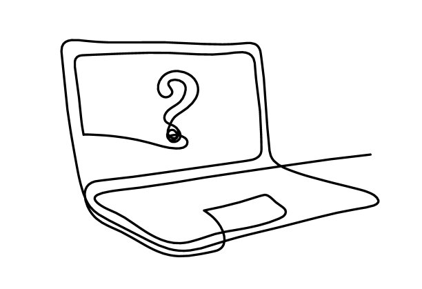 抽象笔记本电脑作为线绘制在白色背景。向量图片下载