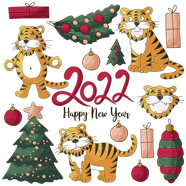 2022年老虎的象征虎脸在手图片下载