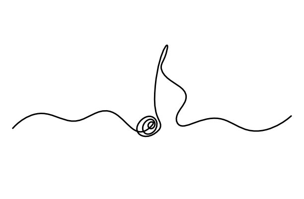 在白色背景上画出连续线条的抽象音符图片下载