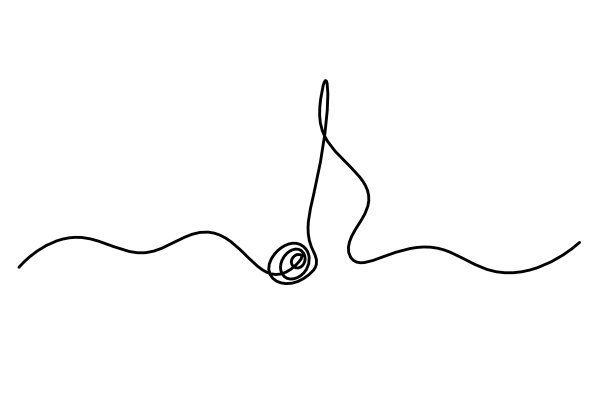 抽象全音符作为连续线条绘制在白色背景上图片下载