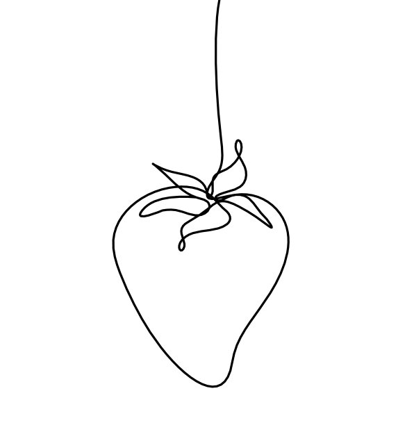 在白色背景上画出草莓线图片下载