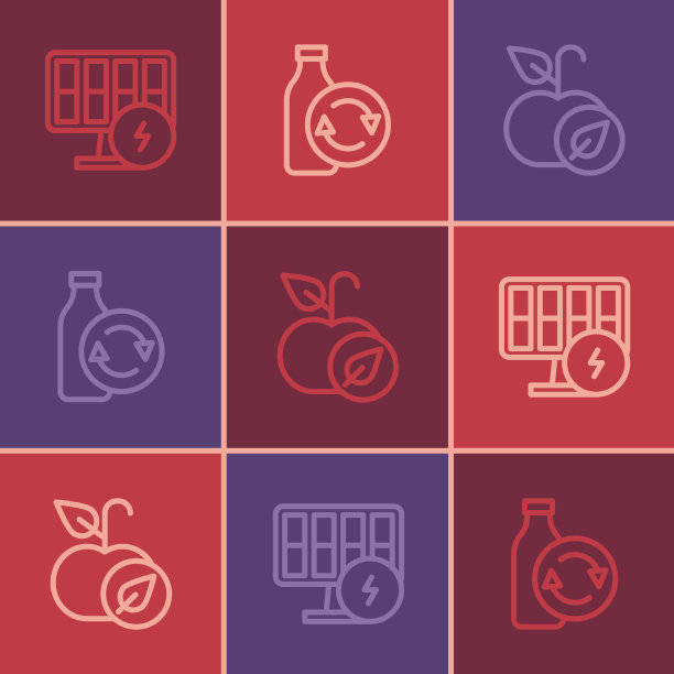 集线太阳能板苹果和回收利用图片下载