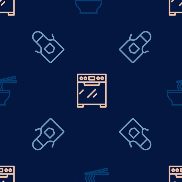 把亚洲面条放在碗里厨房围裙里图片下载