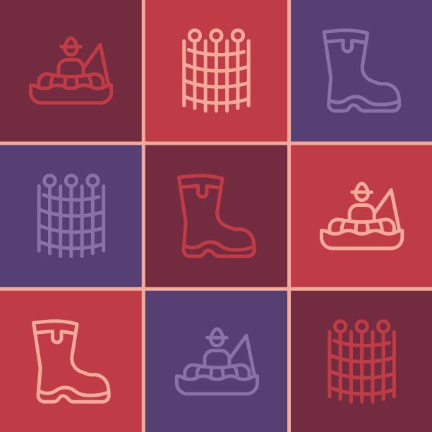 渔民在渔船上放好钓线和渔网图片下载