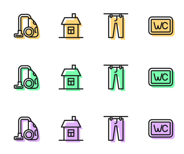 房子里设置了晾衣绳和真空吸尘器图片下载