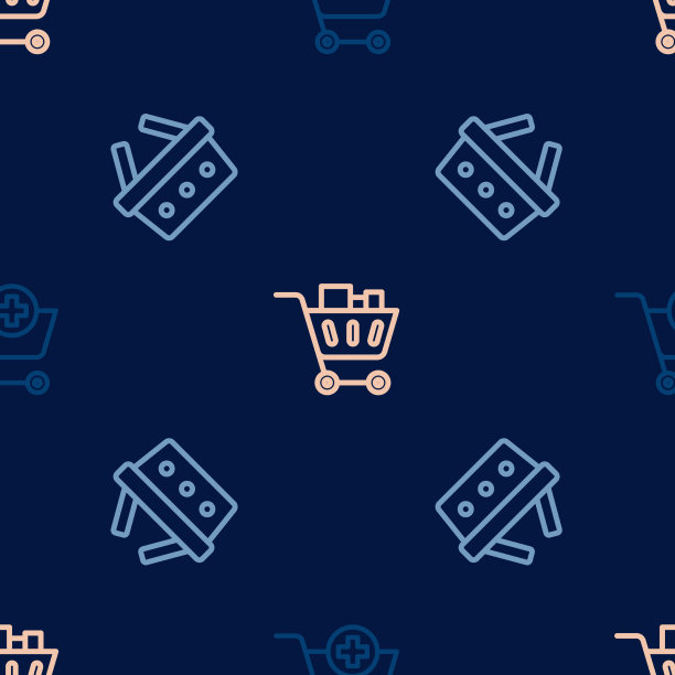 设置线添加到购物车篮和食品图片下载