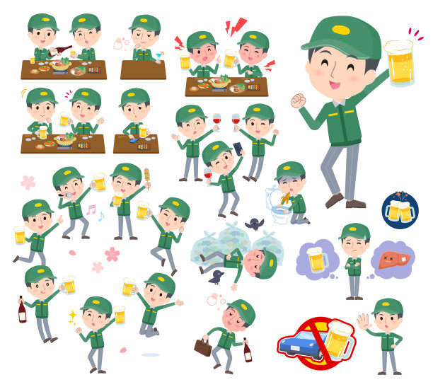 一组和酒精有关的运输人图片下载