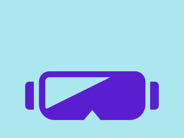 插图描绘了一个简单的图标轮廓的智能眼镜图片下载