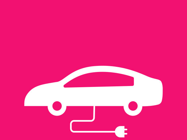 插图描绘了一个简单的图标轮廓的电动汽车图片下载