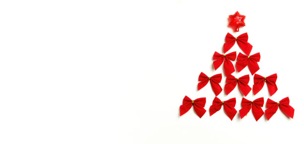 由蝴蝶结做成的圣诞树图片下载