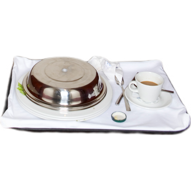 餐盘上的饭盆和咖啡图片下载