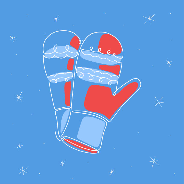 圣诞图标设置在一条线艺术图片下载