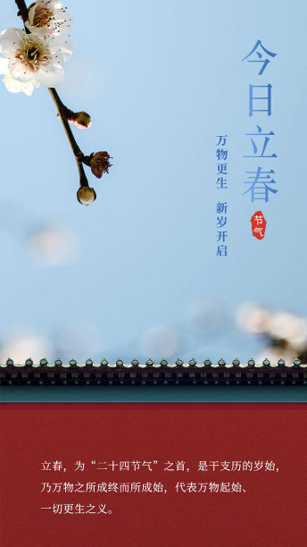 摄影风大气简约立春手机海报图片下载