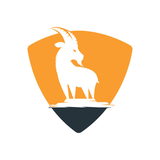 山羊简单的标志模板设计。山山羊矢量标志设计。图片下载