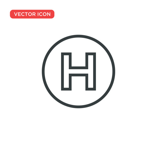 直升机坪图标矢量插图设计图片下载