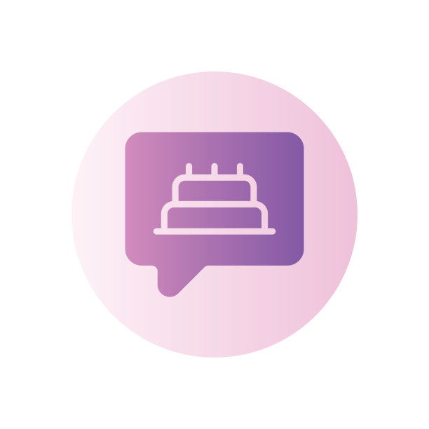 生日聊天渐变图标隔离在白色背景图片下载