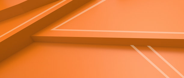 抽象的背景。三角形几何形状和商业概念与成功和目标。折纸设计上的橙色。复制空间，横幅-3d渲染图片下载