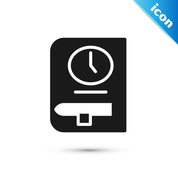 灰色的时间书图标孤立在白色图片下载