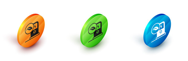 等距电动汽车充电站图标图片下载