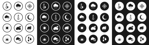 设置雪花温度计风天气月亮图片下载