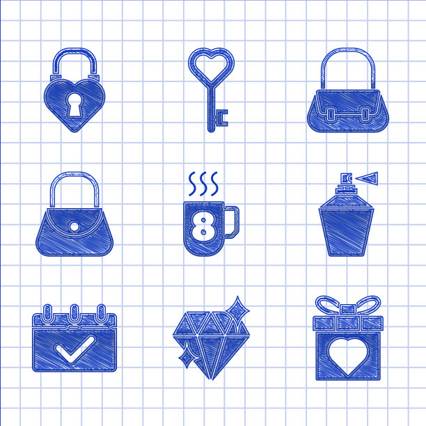 设置咖啡杯三月八日钻石礼盒和图片下载