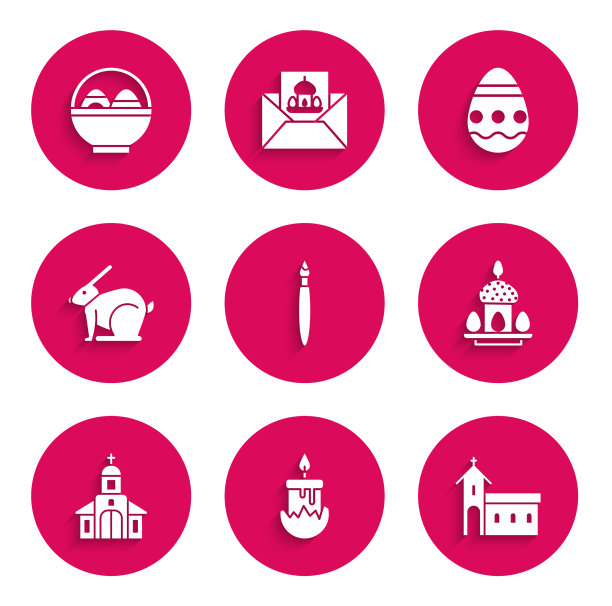 设置油漆刷燃烧蜡烛教堂建筑图片下载