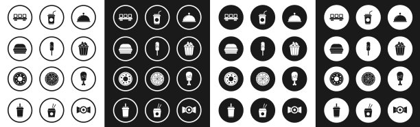 设置覆盖托盘冰淇淋汉堡寿司上图片下载