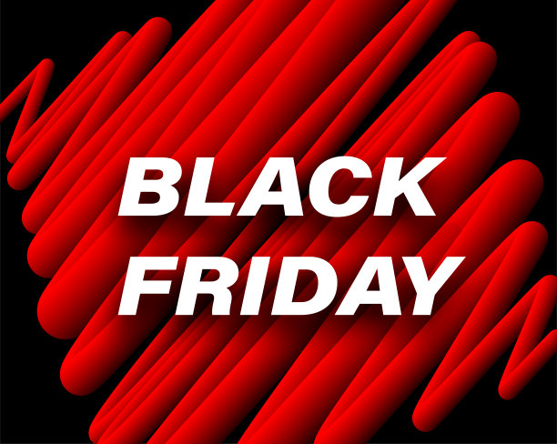 黑色星期五符号上抽象的混合曲线背景。图片下载