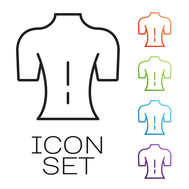 黑色线条的按摩图标隔离在白色上图片下载