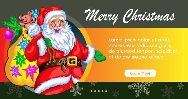 圣诞老人的圣诞贺卡。图片下载