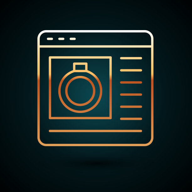 金线珠宝在线购物图标孤立上图片下载