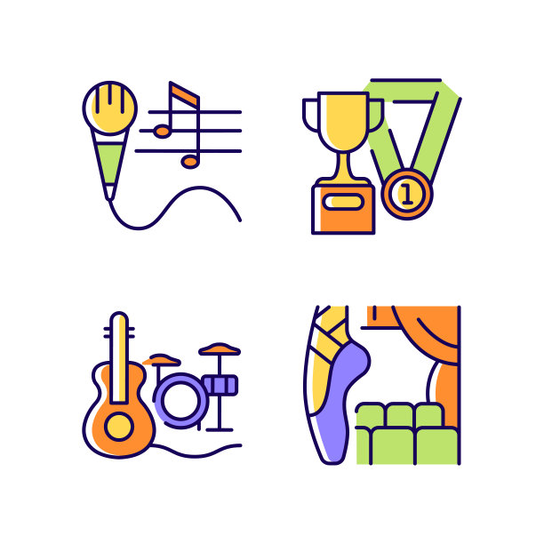 爱好和休闲RGB颜色图标设置图片下载