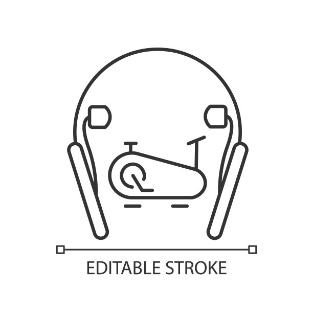 在耳颈带耳机线性图标图片下载