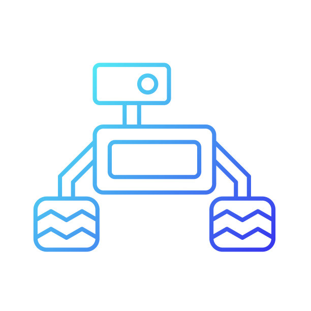空间探索机器人梯度线性矢量图标图片下载