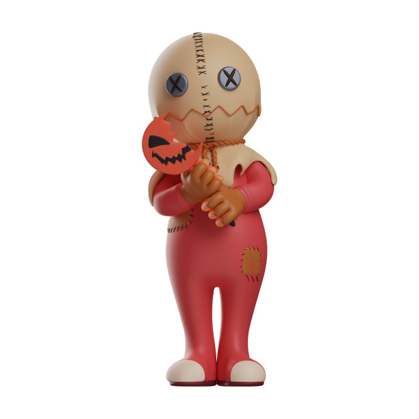 3D恶作剧招待卡通人物拿着棒棒糖图片下载