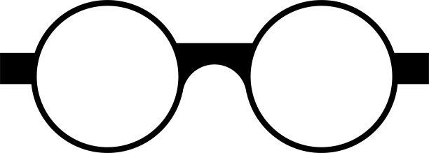圆形眼镜图标符号向量。图片下载