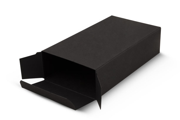 白色背景的黑色化妆品包装盒图片下载