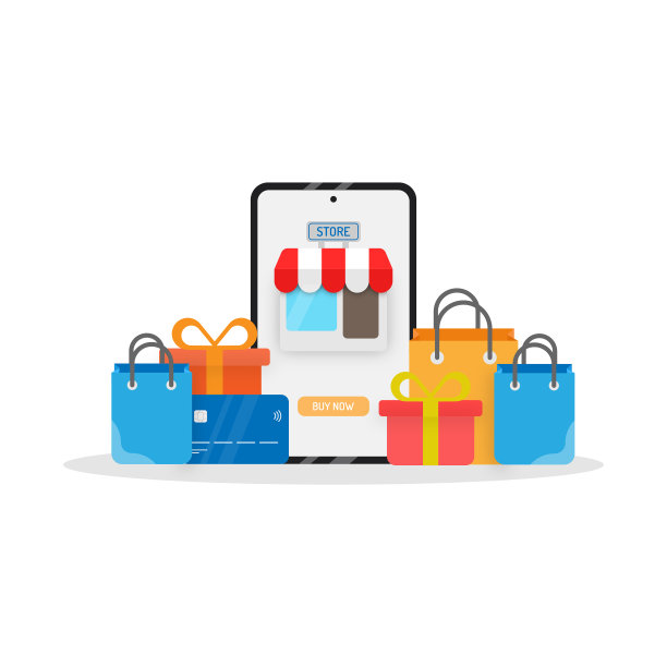 网上购物图标矢量设计。图片下载