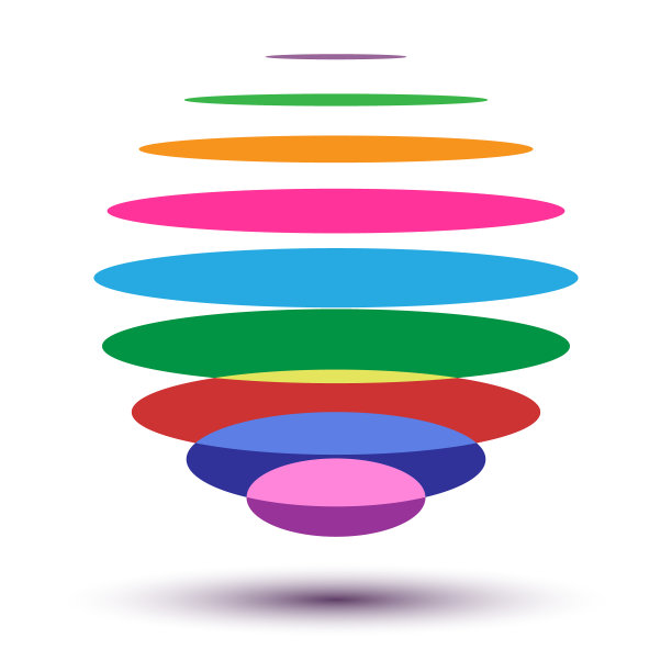 球体与切片的颜色部分作为图标或标志。图片下载