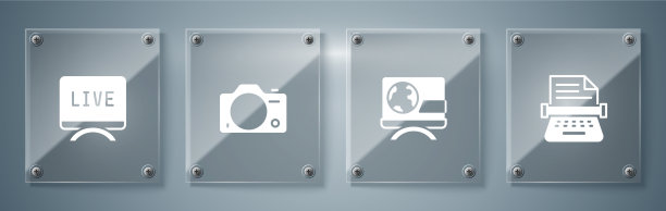 设置复古打字机突发新闻摄影相机图片下载