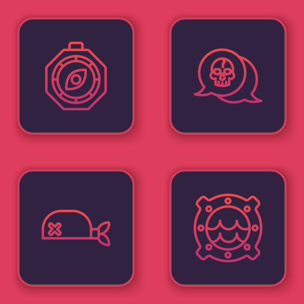 设线指南针海盗头巾为头盖骨图片下载